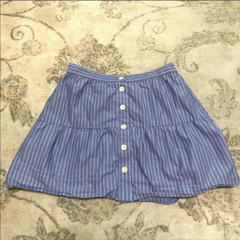 Madewell bistro skirt blue stripe cute lined EUC - Picture 3 of 4